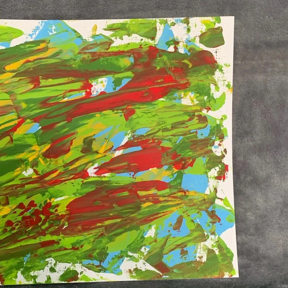 9”x12” Original Artwork! Blue, red, yellow, green - Picture 4 of 8